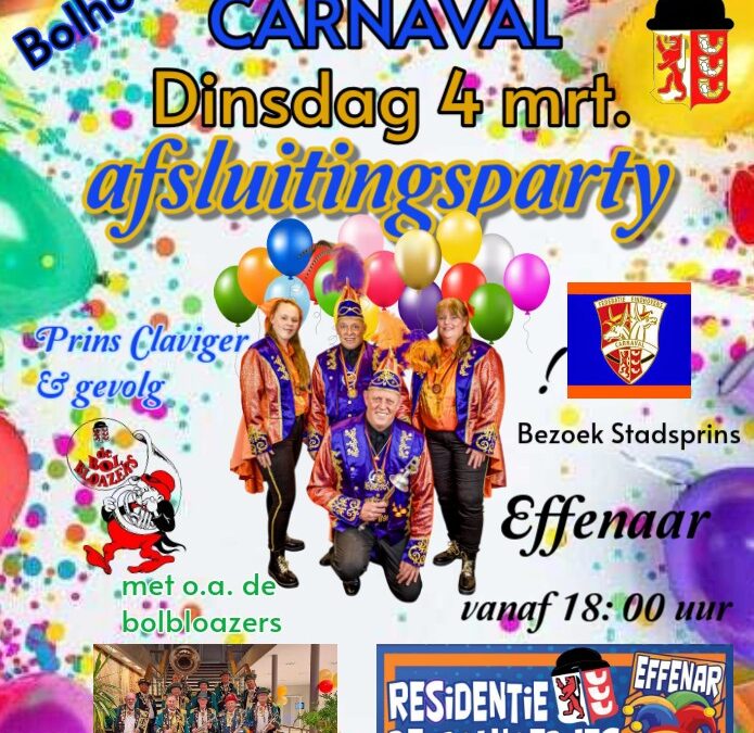 Afsluitingsparty met de Bolhoedjes!